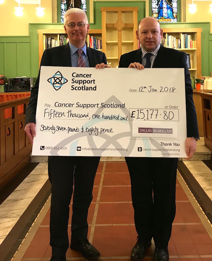 Gordon Bell Coln Graham Cancer Support Scotland DALLAS McMILLAN Solicitors